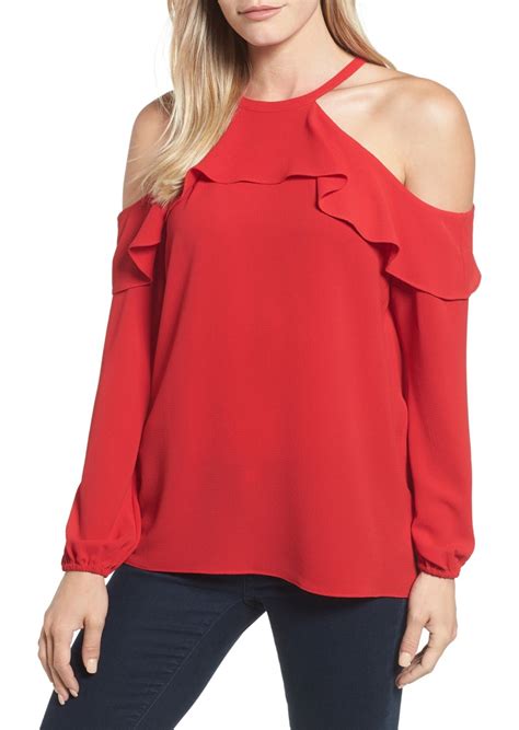 michael michael kors edna ruffle sleeve knit top mens|michael michael kors cold shoulder ruffle top .